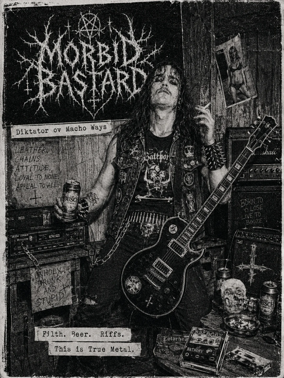 Morbid Bastard band portrait with guitar